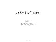 Cơ sở dữ liệu - Bài 1: Tổng quan