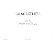 Cơ sở dữ liệu - Bài 3: Ngôn ngữ sql