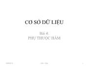 Cơ sở dữ liệu - Bài 4: Phụ thuộc hàm