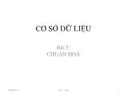 Cơ sở dữ liệu - Bài 5: Chuẩn hoá