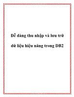 Dễ dàng thu nhập và lưu trữ dữ liệu hiệu năng trong DB2