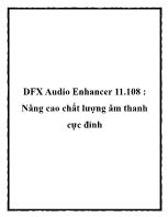 DFX Audio Enhancer 11.108 : Nâng cao chất lượng âm thanh cực đỉnh