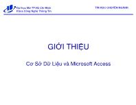 Giới thiệu Cơ sở dữ liệu và Microsoft Access