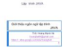 Giới thiệu ngôn ngữ lập trình JAVA