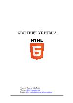 Giới thiệu về HTML5 - Nguyễn Văn Toàn