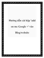 Hướng dẫn cài hộp 'add on me Google +' vào Blog/website