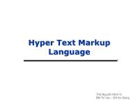 Hyper Text Markup Language