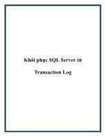 Khôi phục SQL Server từ Transaction Log