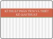 Kĩ thuật phân tích và thiết kế giải thuật