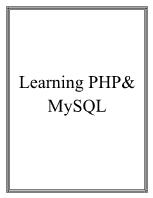Learning PHP& MySQL