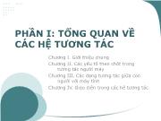 Phần I: Tổng quan về các hệ tương tác