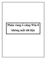 Phân vùng ổ cứng Win 8 không mất dữ liệu