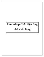 Photoshop Cs5: hiệu ứng chữ chất lỏng