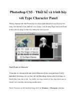 Photoshop CS5 - Thiết kế và trình bày với Type Character Panel