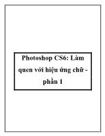 Photoshop CS6: Làm quen với hiệu ứng chữ -Phần 1