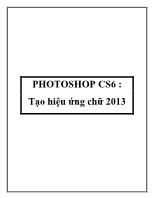 PHOTOSHOP CS6 : Tạo hiệu ứng chữ 2013