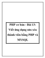 PHP cơ bản - Bài 13: Viết ứng dụng sửa xóa thành viên bằng PHP và MYSQL