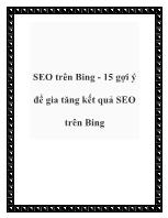 SEO trên Bing - 15 gợi ý để gia tăng kết quả SEO trên Bing