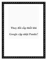 Thay đổi cấp thiết khi Google cập nhật Panda?