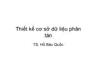 Thiết kế cơ sở dữ liệu phân tán - Hồ Bảo Quốc