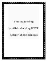 Thủ thuật chống backlink xấu bằng HTTP Referer không hiệu quả