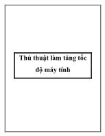 Thủ thuật làm tăng tốc độ máy tính