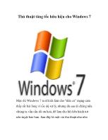 Thủ thuật tăng tốc hữu hiệu cho Windows 7