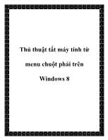 Thủ thuật tắt máy tính từ menu chuột phải trên Windows 8