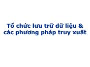 Tổ chức lưu trữ dữ liệu & các phương pháp truy xuất