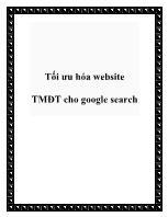 Tối ưu hóa website TMĐT cho google search