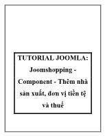 TUTORIAL JOOMLA: Joomshopping -Component - Thêm nhà sản xuất, đơn vị tiền tệ và thuế