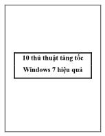 10 thủ thuật tăng tốc Windows 7 hiệu quả