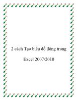 2 cách Tạo biểu đồ động trong Excel 2007/2010