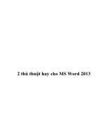 2 thủ thuật hay cho MS Word 2013