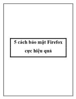 5 cách bảo mật Firefox cực hiệu quả