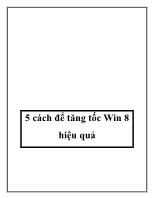 5 cách để tăng tốc Win 8 hiệu quả