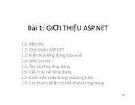 Bài 1: Giới thiệu Asp.net