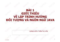 Bài 1 Giới thiệu về lập trình hướng đối tượng và ngôn ngữ java