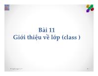 Bài 11 Giới thiệu về lớp (class )