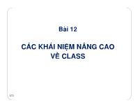 Bài 12 Các khái niệm nâng cao về Class