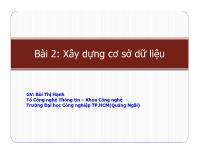 Bài 2: Xây dựng cơ sở dữ liệu