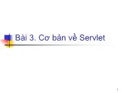 Bài 3. Cơ bản về Servlet