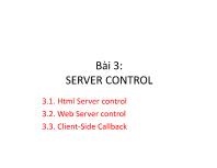 Bài 3: Server Control