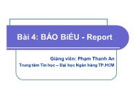 Bài 4: Báo biểu - Report