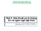 Bài 5. Giải thuật xử lý thông tin và ngôn ngữ lập trình