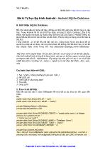 Bài 6: Tự học lập trình Android - Android SQLite Database