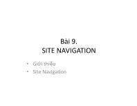 Bài 9. Site Navigation