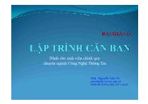 Bài giảng Lập trình căn bản Chương 2: Dữ liệu & cấu trúc chương trình