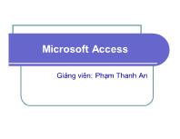 Bài giảng Microsoft Access - Phạm Thanh An