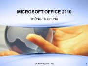 Bài giảng Microsoft Office 2010 - Võ Hà Quang Định